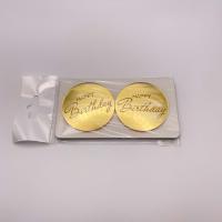 Бирка круг HB to you №2 (2 шт комплект золотой акрил)