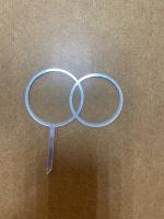 Топпер / Свадебные кольца на ножке № 6 (Серебряный акрил)