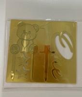 Топпер боковой "One Набор с мишкой" золотой (Китай)