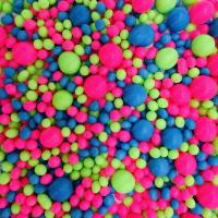 Драже зерновое в кондитерской глазури микс 25 г. неоновый Синий, лайм, розовый