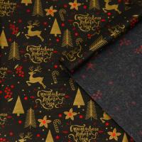 Бумага упаковочная тишью "Олени", 50 х 66 см (5листов)