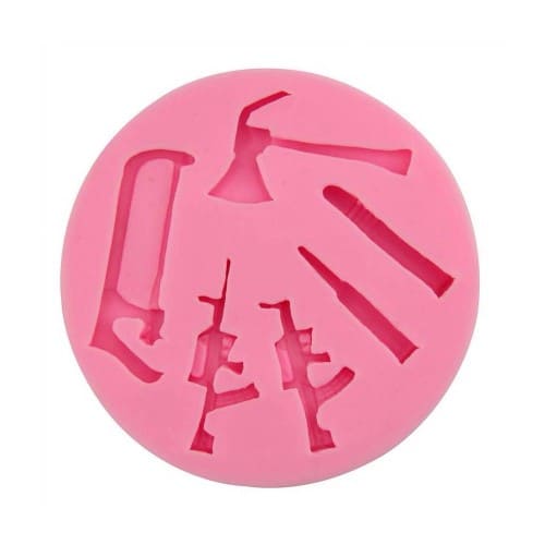 Молд силиконовый для мастики и шоколада "Автомат, Патроны" d=10