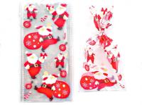 Пакетики с принтом "Дед Мороз с мешком" 27*13 см (50шт)