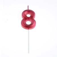 Свеча в торт на шпажке «Цифра 8», красная, 5 см