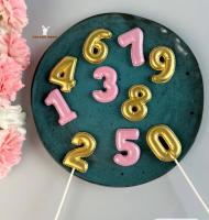 Цифра шарик 5,5 см из глазури цветной