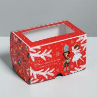 Коробка для 2 капкейков «Щелкунчик» 10 х 16 х 10 см