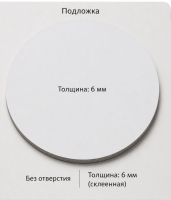 Подложка ЛХДФ d 34 см (белая) 6 мм