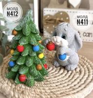 Молд ЁЛОЧКА №412 с игрушками 8 см.