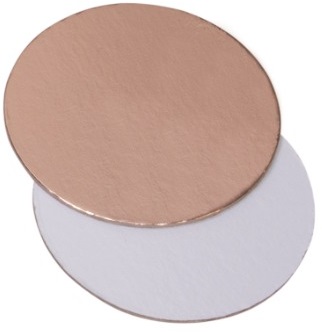 Подложка d 9 см (толщ. 1,5мм) для торта круглая (золото, белая)