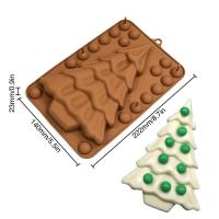 Форма силиконовая для шоколада «Плитка Новогодняя ель с шарами»