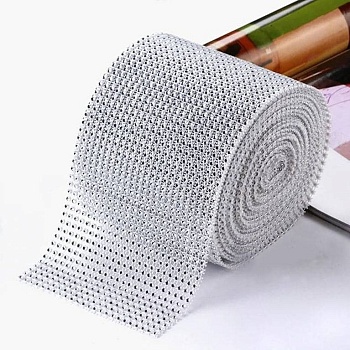 Лента декоративная «Серебряные стразы» 85-90см высота 12 см.