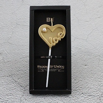 Свеча для торта Сердце, 8см