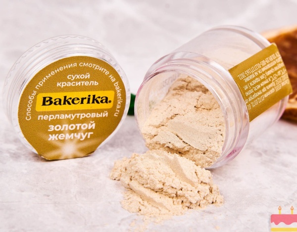 Краситель сухой перламутровый Bakerika «Золотой жемчуг» 4 гр