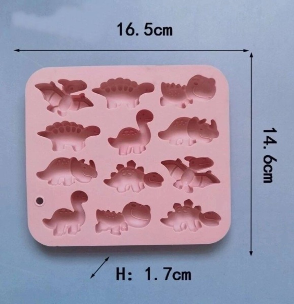 Силиконовая форма для выпечки, мастики, льда  Динозаврики
