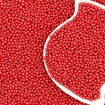 Посыпка кондитерская «Жемчуг 2мм» (цвет Красный) 50г.