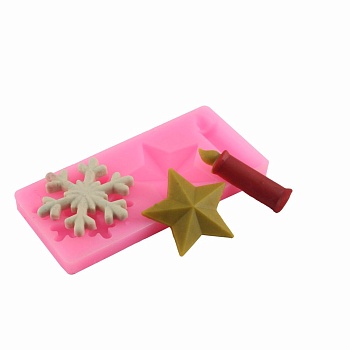 Силиконовая форма (снежинка,звезда,свеча)