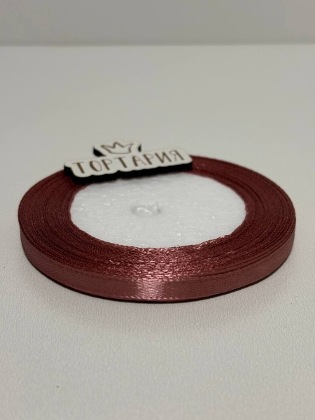 Лента атласная 6 мм (цвет №138 пурпурная роза) 22,7 метра