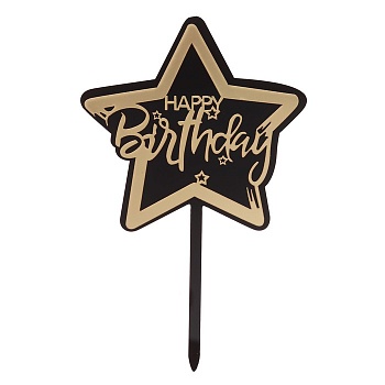 Топпер «С Днём Рождения», цвет чёрно-золотой