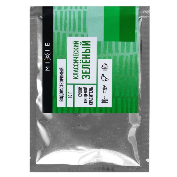 Краситель сухой MIXIE, водорастворимый, Классический зеленый, 10 г