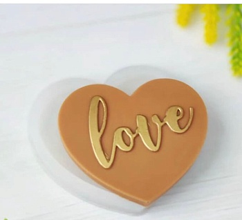 Молд силиконовый "Сердечко Love" размер 8*7см 28гр