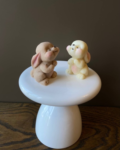 Зайчонок малыш 1шт бежевый