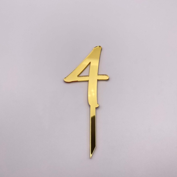 Топпер / Цифра 4 (Золотой акрил)