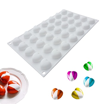 Силиконовая форма для муссовых сердечек 35 ячеек