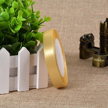 Лента атласная 12 мм (23 метра, цвет №87 золотистый)