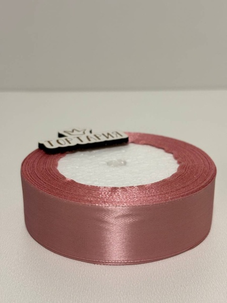 Лента атласная 25 мм (цвет №75 пурпурная роза) 22,7 метра