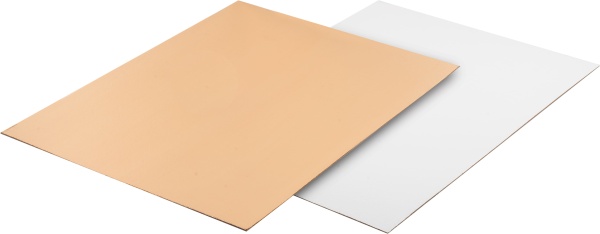 Подложка 30*22 см (толщ. 3,2 мм) для торта прямоугольная (золото, белая)