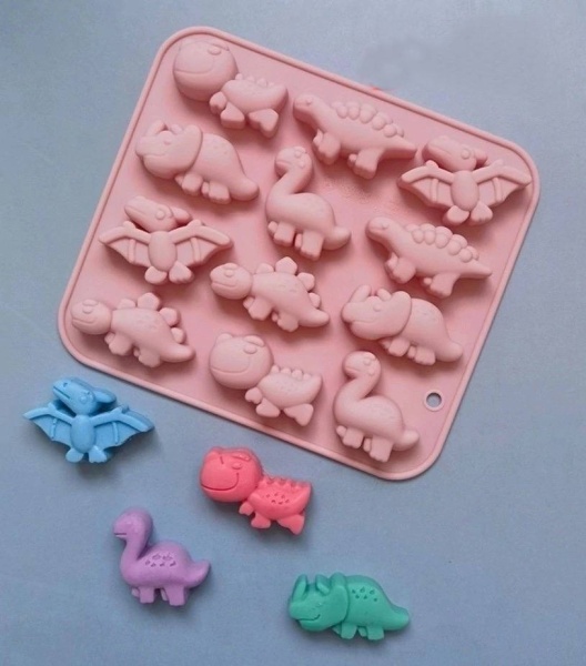 Силиконовая форма для выпечки, мастики, льда  Динозаврики