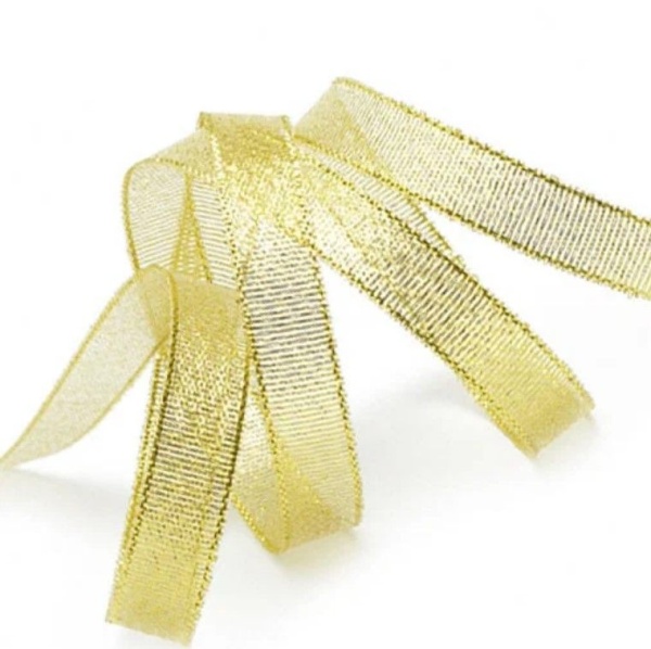 Лента парчовая 15 мм (22 метра, цвет золото)