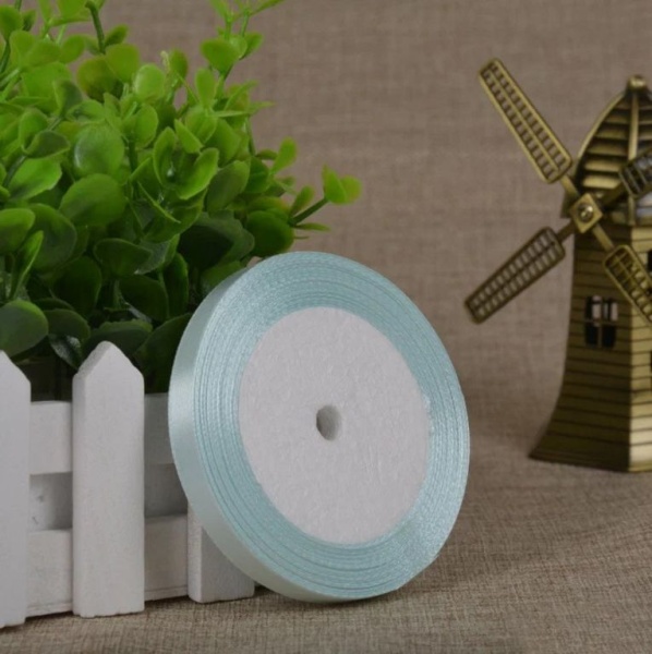 Лента атласная 12 мм (23 метра, цвет №11 нежно-голубой)