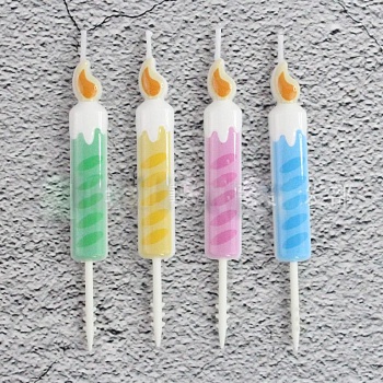 Набор свечей для торта Четыре цвета 10см 6шт