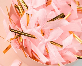 Твист лента с бантиком (Розовый, 8 см) 10 шт