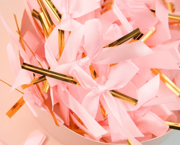 Твист лента с бантиком (Розовый, 8 см) 10 шт