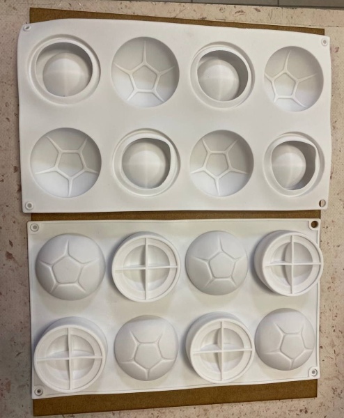 Силиконовая форма для мусса футбольный мяч d 6.5 см