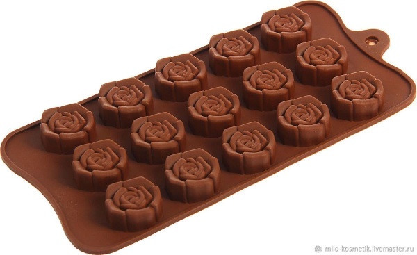 Форма силиконовая для шоколада «Розочки», 15 ячеек