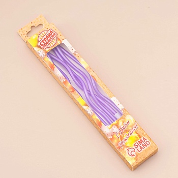 Свечи для торта витые "Серпантин",12 см, 6 шт, коктейльные, фиолетовые