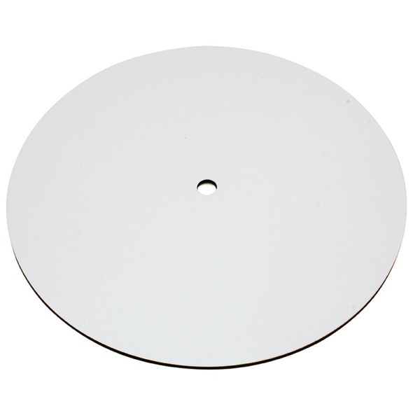 Подложка ЛХДФ d 32 см (белая) 3 мм, (Отверстие 10 мм)