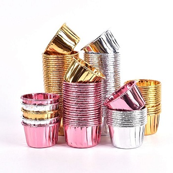 Формы бумажные "Маффин", 50х40 мм, 5 шт, с ламинацией (Розовый металлик)