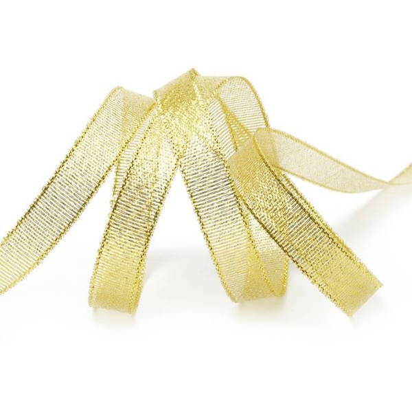 Лента парчовая 12 мм (22 метра, цвет золото)