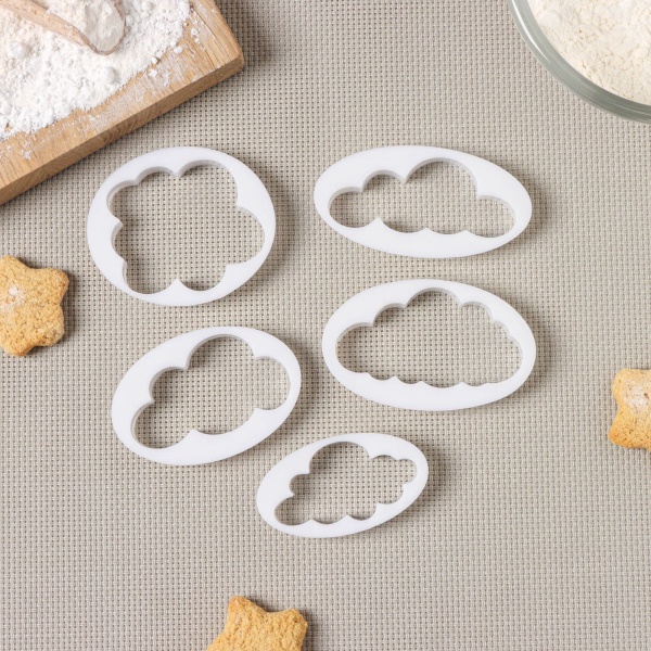 Набор выемок кондитерских для марципана и теста Облако, 5 шт, 7,8×4,6×1 см