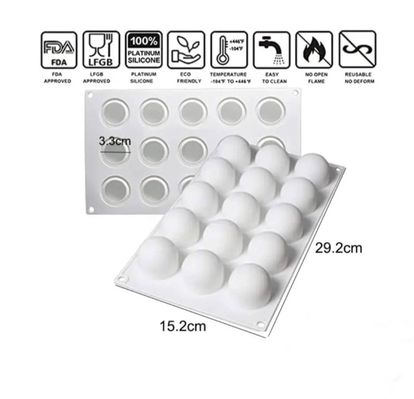 Силиконовая форма для муссовых десертов Трюфель 3 см