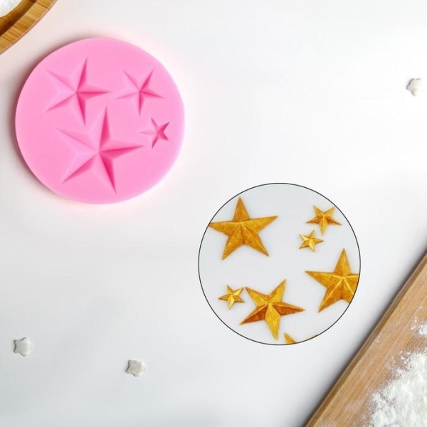 Молд силиконовый «Звезда», 8×8 см, цвет МИКС