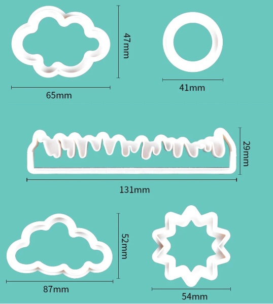 Набор выемок (травка, облако, солнышко)