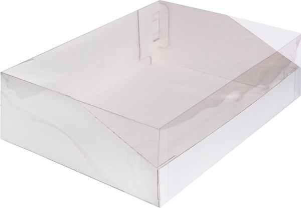 Коробка для торта с пластиковой крышкой 310х235х100 мм гофрокартон