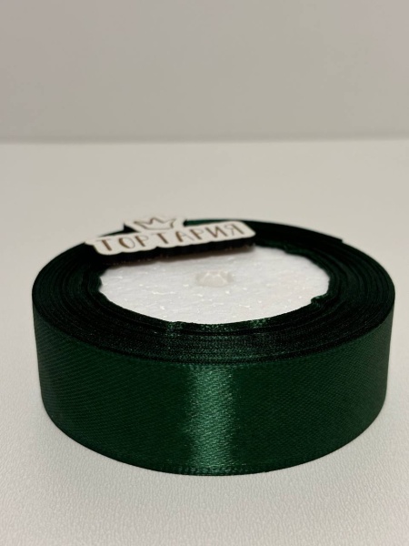 Лента атласная 25 мм (цвет №49 изумруд) 22,7 метра