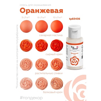 Смесь для окрашиванния пищевых продуктов жидкий "Оранжевая" 30г