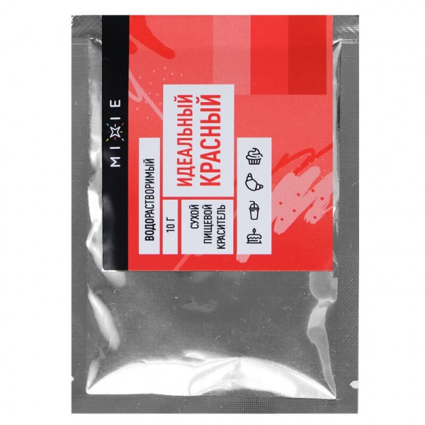 Краситель сухой MIXIE, водорастворимый, Идеальный красный 10 г